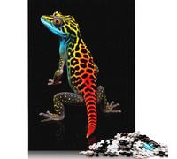 Puzzle 500 Piece Gecko Leopard Colorful Jigsaw Puzzle for Adults And Wooden Jigsaw Puzzle Suitable for 18 Years And Up Fun Puzzles Games 500pcs (52x38cm)