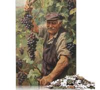 Puzzle 500 Piece Vineyard Harvest Painting Jigsaw Puzzle for Adults And Wooden Jigsaw Puzzle Suitable for 18 Years And Up Fun Puzzles Games 500pcs (52x38cm)
