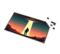 Puzzle 500 Pieces A Person Is Being Abducted By An Alien Spaceship. Picture Puzzle Toddler Puzzles Gift For 4 Year Old Boy(500PCS)