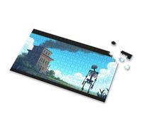 Puzzle 500 Pieces A Skeleton Stands In Front Of An Old Building With Smoke Billowing From Its Chimney Picture Puzzle 4 Year Old Girl Birthday Gifts Jigsaw Puzzles 500(300PCS)