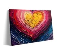 Puzzle 500 Pieces Abstract Colorful Heart Shape with Textured Brushstrokes for Valentine's Day Vibrant Romantic