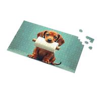 Puzzle 500 Pieces Adorable Dog Holding Toilet Paper Roll Picture Puzzle Toys For Boys 6-8 Jigsaw Puzzles 500 Pieces(500PCS)