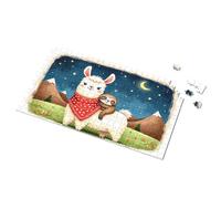 Puzzle 500 Pieces Adorable Friends: Llama And Sloth In The Night Picture Puzzle Toys For Boys 6-8 Jigsaw Puzzles 500 Pieces(500PCS)