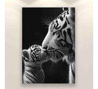 Puzzle 500 Pieces Black and White Tiger for Players Who Like to Challenge The Difficult and Unlock More Complex Patterns in Hd