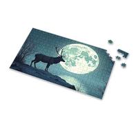 Puzzle 500 Pieces Eagle Under The Moonlight By The Lake. Picture Puzzle Toddler Puzzles Gift For 4 Year Old Boy(300PCS)