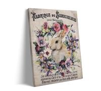 Puzzle 500 Pieces Easter Vintage Bunny and Floral Egg Frame Rabbit Animal for Friends and Family