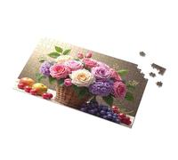 Puzzle 500 Pieces Floral Basket With Fruits: A Colorful Arrangement Picture Puzzle Toys Under 10 Dollars Puzzles For Adults 500 Piece(300PCS)