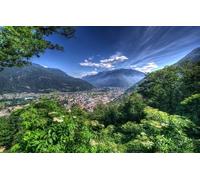 Puzzle 500 pieces for ages 9 and up, adult puzzle with panoramic image, skill game for the whole family, ideal as a wall picture, Switzerland, Bellinzona, landscapes 70x100CM