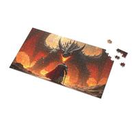 Puzzle 500 Pieces Hero Confronts The Dragon In Flames Picture Puzzle Toys Under 10 Dollars Puzzles For Adults 500 Piece(500PCS)