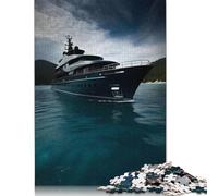 Puzzle 500 Pieces Jigsaws Black Yacht Creative Jigsaw Puzzles for Adults Woodenboard Puzzles Jigsaw Puzzles for Birthday Festivals Gifts 500pcs (52x38cm)