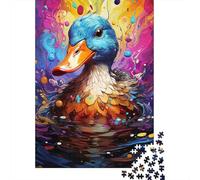 Puzzle 500 Pieces Jigsaws Colorful Cute Duck Creative Square Jigsaw Puzzles for Teenager Wooden Puzzles Jigsaw Puzzles for Adults Gifts 500pcs (52x38cm)