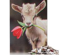 Puzzle 500 Pieces Jigsaws Cute Goat Jigsaw Puzzles for Adults Creative Wooden Puzzles Challenge High Difficulty Game Gift for Teenagers 500pcs (52x38cm)