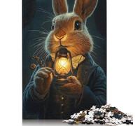 Puzzle 500 Pieces Jigsaws Easter Cute Bunny Creative Jigsaw Puzzles for Adults Woodenboard Puzzles Jigsaw Puzzles for Birthday Festivals Gifts 500pcs (52x38cm)