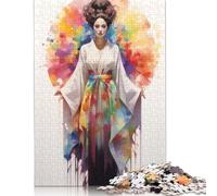 Puzzle 500 Pieces Jigsaws Rainbow Geisha Creative Square Jigsaw Puzzles for Teenager Wooden Puzzles Jigsaw Puzzles for Adults Gifts 500pcs (52x38cm)