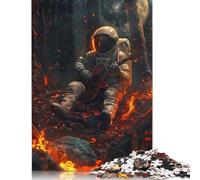 Puzzle 500 Pieces Jigsaws Space Astronaut Music Creative Square Jigsaw Puzzles for Teenager Wooden Puzzles Jigsaw Puzzles for Adults Gifts 500pcs (52x38cm)