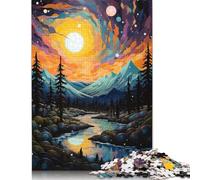 Puzzle 500 Pieces Jigsaws Sundrop Mountain Stream Jigsaw Puzzles for Adults Creative Wooden Puzzles Challenge High Difficulty Game Gift for Teenagers 500pcs (52x38cm)