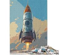 Puzzle 500 Pieces Jigsaws Vintage Rocket Jigsaw Puzzles for Adults Creative Wooden Puzzles Challenge High Difficulty Game Gift for Teenagers 500pcs (52x38cm)