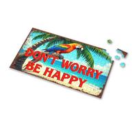 Puzzle 500 Pieces Parrot On Palm Tree With "Don'T Worry Be Happy" Text. Picture Puzzle Toys For Ages 2-4 Puzzles For Adults 500 Pieces(500PCS)