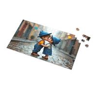 Puzzle 500 Pieces Rainy Romance: A Sweet Kiss Under The Raindrops Picture Puzzle 3 Year Old Girl Gifts Puzzles For Toddlers 2-4(500PCS)