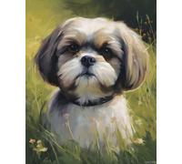 Puzzle 500 Pieces Shih Tzu on The Grass Home Decoration for Puzzle Lovers