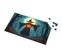 Puzzle 500 Pieces Spooky Halloween Scarecrow In The Moonlit Forest Picture Puzzle Toys For Boys 6-8 Gift For 4 Year Old Boy(500PCS)