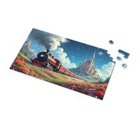 Puzzle 500 Pieces Steam Train Journey Through A Flower-Filled Landscape Picture Puzzle 3 Year Old Girl Gifts Puzzles For Toddlers 2-4(500PCS)