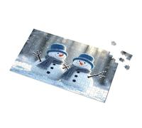 Puzzle 500 Pieces Two Happy Snowmen In Winter Wonderland Picture Puzzle Toys For Boys 6-8 Jigsaw Puzzles 500 Pieces(300PCS)