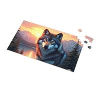 Puzzle 500 Pieces Wolf In The Sunset Mountains Picture Puzzle Toys For Boys 6-8 Gift For 4 Year Old Boy(500PCS)
