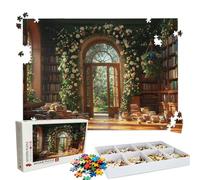 Puzzle 5000 - Flower Bookstore Jigsaw Games - 5000 Piece Jigsaw Puzzles for Adults - Pieces with Box - Wooden Puzzles - The Best Gifts for Stress Selief and Relaxation 61.6 X 41.5 Inch W3H-950
