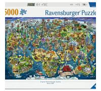 Ravensburger Illustrated World Map 5000 Piece Jigsaw Puzzle - Educational Puzzle for Adults & Kids, Premium Quality, Fun Family Activity