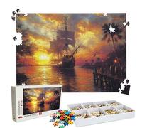 Puzzle 5000 - Sunset Sailboat Jigsaw Games - 5000 Piece Jigsaw Puzzles for Adults - Pieces with Box - Wooden Puzzles - Challenging Game Beautiful - The Best Gifts Relaxation 61.6 X 41.5 Inch W3H-27