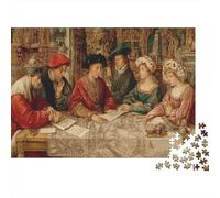 Puzzle 52x38cm/1000pcs Erwachsene Medieval Foreign Envoys Dressed in Splendid Attire Puzzle Damen Herren Holzbrett Präzisions-Interlocking