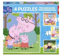 Educa - Peppa Pig | Set of 4 Progressive Puzzles for Children from 6 to 12 Pieces | Approximate Size Once Assembled: 16 x 16 cm | Recommended for Children 3 Years and Up (20325)