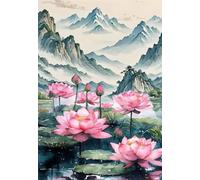 Puzzle 70 pieces for Adults Lotus Landscape, Puzzles for Adults, Fun & Challenging 70 Piece Jigsaw Puzzles Gift for Adults & Families