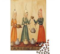 Puzzle 70x50cm/1000pcs Erwachsene Arabic Tea Party Pictures Puzzle Damen Herren Holzbrett Präzisions-Interlocking