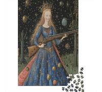 Puzzle 70x50cm/1000pcs Erwachsene Fairy with A Rifle in Her Hands Puzzle Damen Herren Holzbrett Präzisions-Interlocking Medieval Art