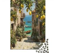 Puzzle 70x50cm/1000pcs Erwachsene Seaside Village with Charming Stone Houses Puzzle Damen Herren Holzbrett Präzisions-Interlocking