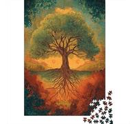 Puzzle 70x50cm/1000pcs Erwachsene The Roots of The Tree of Life Go Deep Into The Earth Puzzle Damen Herren Holzbrett Präzisions-Interlocking