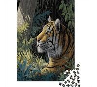 Puzzle 70x50cm/1000pcs Erwachsene Tiger in The Woods Puzzle Damen Herren Holzbrett Präzisions-Interlocking