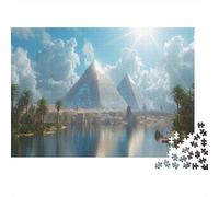 Puzzle 70x50cm/1000pcs Erwachsene White Shiny Pyramids Puzzle Damen Herren Holzbrett Präzisions-Interlocking