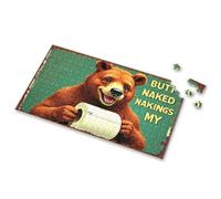 Puzzle A Bear Holding Toilet Paper With The Text "Butt Naked Nakings My Picture Puzzle 3 Year Old Girl Gifts 1000 Piece Puzzle For Adults(1000PCS)