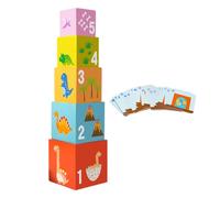 Puzzle a - Construction Kit with Box - with Cards for Matching Colours and Wooden Puzzles | For Children Boys Home Games Travel Kindergarten