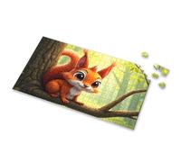 Puzzle A Cute Squirrel Sitting On A Tree Branch In A Forest. Picture Puzzle 3 Year Old Girl Gifts 1000 Piece Puzzle For Adults(300PCS)