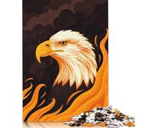 Puzzle Adult 1000 Piece Fierce Eagle Vector Portrait with Fiery Backdrop Jigsaw Puzzle Game Wooden Jigsaw Puzzle Teenagers And Fun Puzzles Games 1000pcs (75x50cm)
