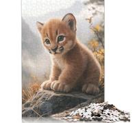 Puzzle Adult 500 Piece Cute Baby Puma Kitten Jigsaw Puzzle Game Wooden Jigsaw Puzzle Teenagers And Fun Puzzles Games 500pcs (52x38cm)
