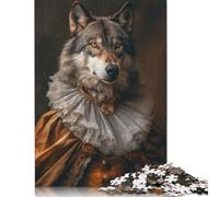 Puzzle Adult 500 Piece Elegant Gray Wolf Jigsaw Puzzle Game Wooden Jigsaw Puzzle Teenagers And Fun Puzzles Games 500pcs (52x38cm)