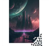 Puzzle Adult 500 Piece Futuristic City Building65 Jigsaw Puzzle Game Wooden Jigsaw Puzzle Teenagers And Fun Puzzles Games 500pcs (52x38cm)