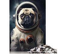 Puzzle Adult 500 Piece Pug Dog Astronaut Jigsaw Puzzle Game Wooden Jigsaw Puzzle Teenagers And Fun Puzzles Games 500pcs (52x38cm)
