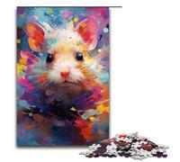 Puzzle Adult Animal Mouse Colourful Jigsaws 1000 Pieces Wooden Jigsaw for Kids Age 14 Years Up Challenging Game 1000PCS(75x50cm)