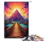Puzzle Adult Bridge to The Pyramids Jigsaws 1000 Pieces Wooden Jigsaw for Kids Age 12 Years Up Challenging Game 1000 PCS(38x26cm)